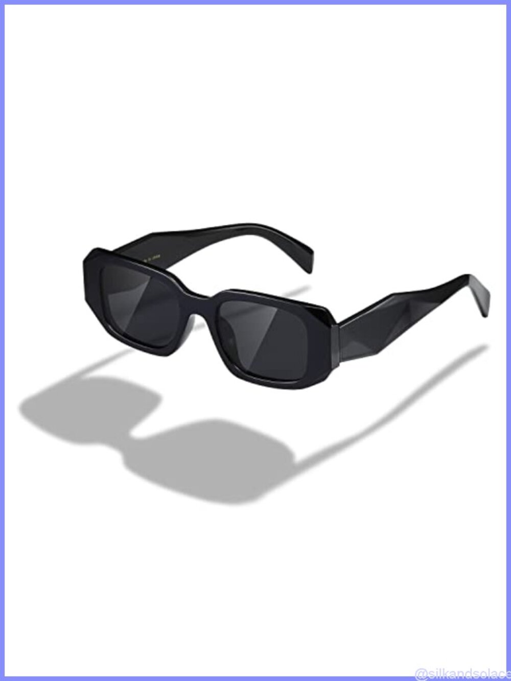 Retro Rectangle UV400 Sunglasses Full Frame Outdoor Driving Fashion Accessory